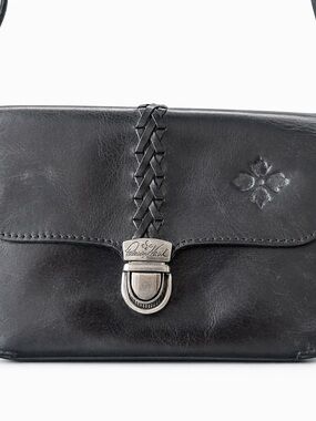 Patricia Nash Black Leather Crossbody with Braided Strap